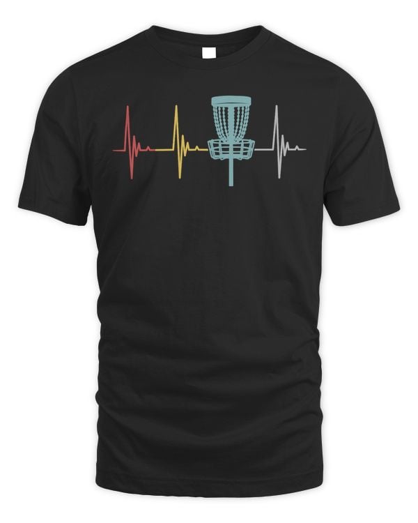Disc golf retro heartbeat gift frisbee player par Gift Idea T-Shirt