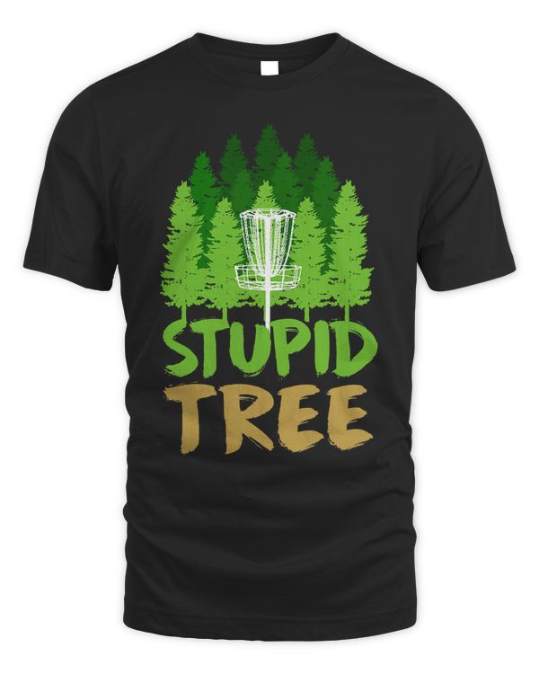 Disc Golf Stupid Trees Retro Frisbee Funny Sports T-Shirt