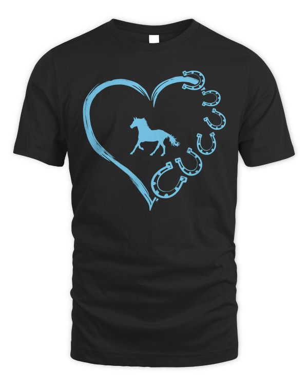 Funny Horseshoe Heart Cute Horse Mom Horseback Riding Pullover Hoodie
