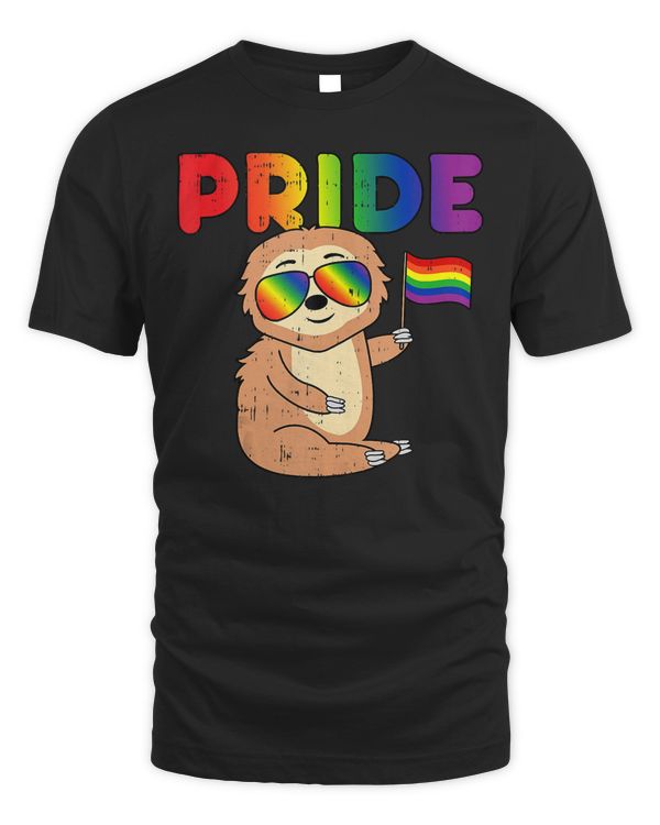 Sloth Gay Pride Rainbow Flag Proud LGBTQ Cool LGBT Ally Gift Tank Top