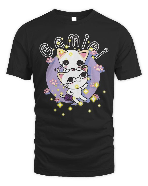 Cat Kitty Cute Meow Gemini Costume Cat Was Born in May June T-Shirt