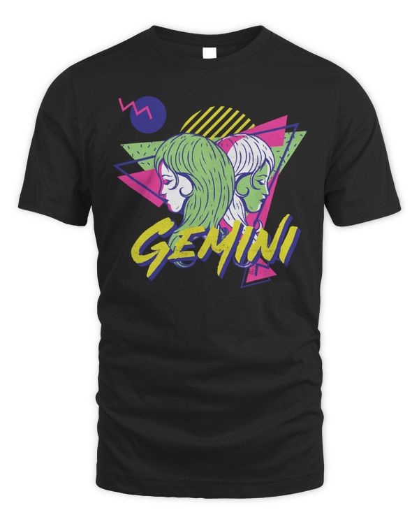 Gemini 80's Retro Vintage May or June Birthday Zodiac Sign Long Sleeve T-Shirt