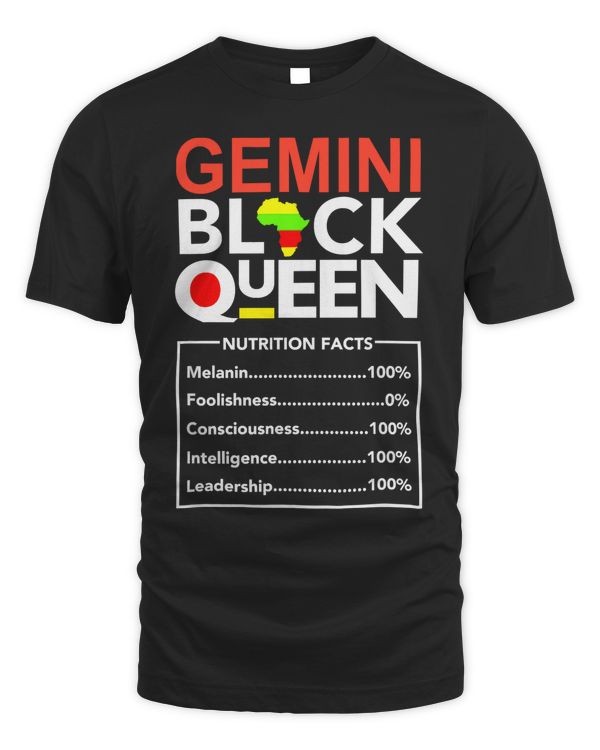 Gemini Black Queen Mom Women Girl May June Zodiac Birthday Long Sleeve T-Shirt