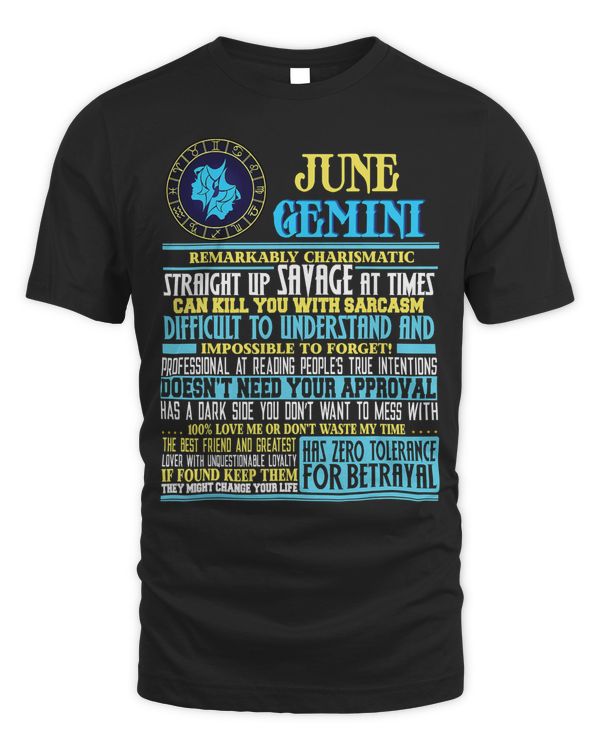 Gemini Facts Shirt Funny June Gemini Birthday Gift Shirt