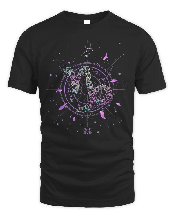 Capricorn Zodiac Sign Flower December January Birthday T-Shirt Copy