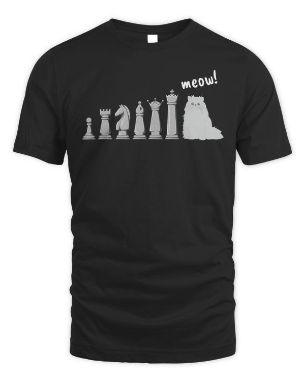 Cat Chess Pawn Meow Funny Chess Player T-Shirt