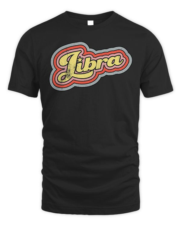 Groovy Retro Libra Zodiac Scales September October Birthday T-Shirt