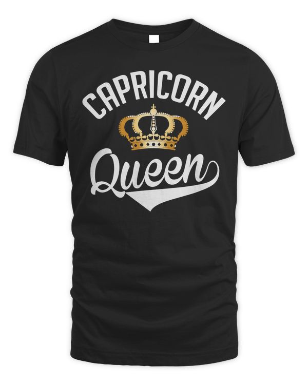 Capricorn Queen Zodiac Graphic Bday Christmas Gift Mom Wife T-Shirt