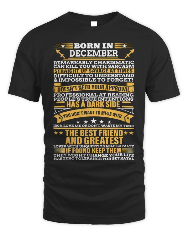 December Birthday men Born In December Sagittarius zodiac T-Shirt