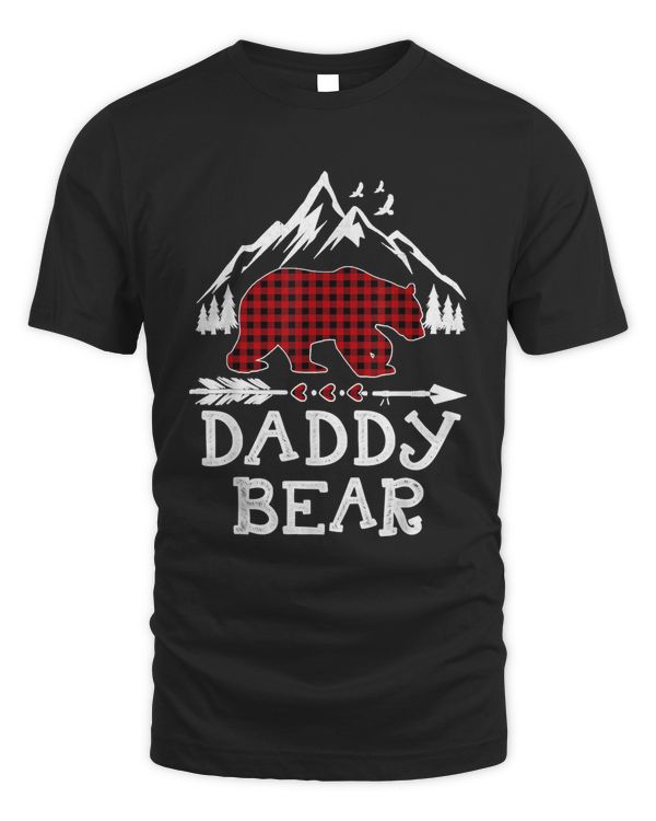 Daddy Bear Christmas Pajama Red Plaid Buffalo Family T-Shirt