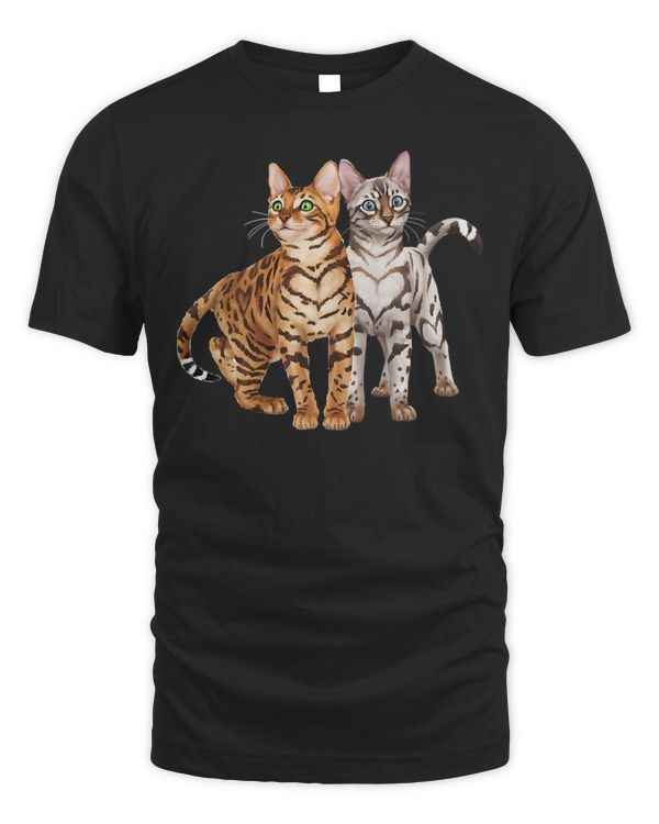 Bengal Cat Buddies! Rosette and Snow Bengal Cats Premium T-Shirt