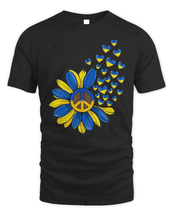 Sunflower Peace Heart Love I Stand With Ukraine Ukrainian T-Shirt Classic T-Shirt