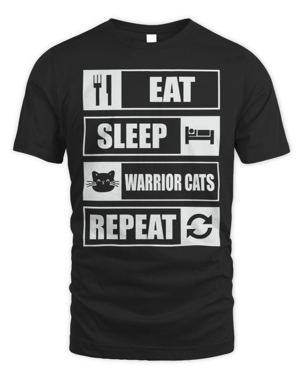 Best Sale cat quote eat sleep cat warrior repeat t-shirt
