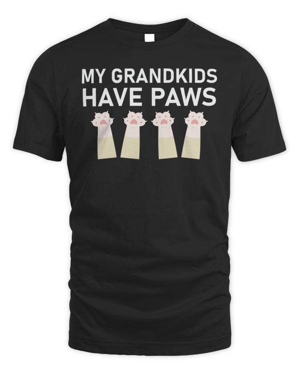 New cat quote my grandkids have paws cute cat t-shirt