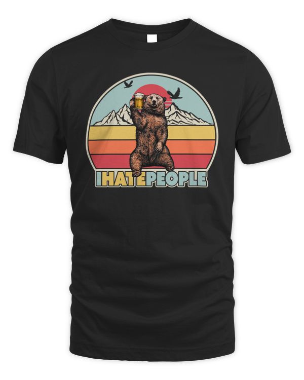 Camping T-Shirt I hate people bear T-Shirt