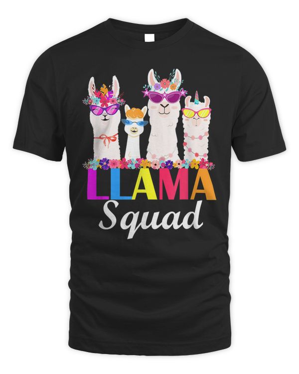 Llama Squad Funny Cute Llama Matching T-Shirt