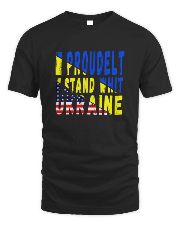 Best Sale i stand with ukraine us flag t-shirt
