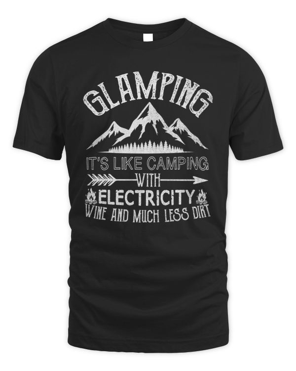 Glamping Definition Shirt Glamper Women Wine Funny Camping Shirt T-Shirt