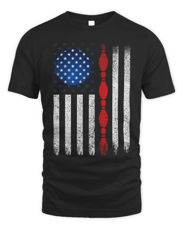 American Flag Bowling Shirt - Bowler Gifts For Bowling Team Shirt T-Shirt