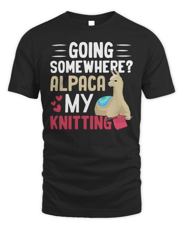 Funny Knitting Lover Alpaca Knitter Gift Shirt T-Shirt