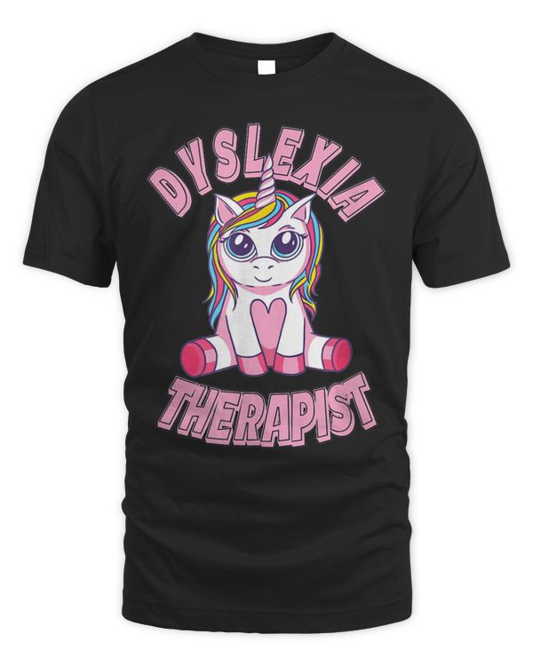 Dyslexia Therapist Dyslexic Therapy Big Eyes Unicorn T-Shirt