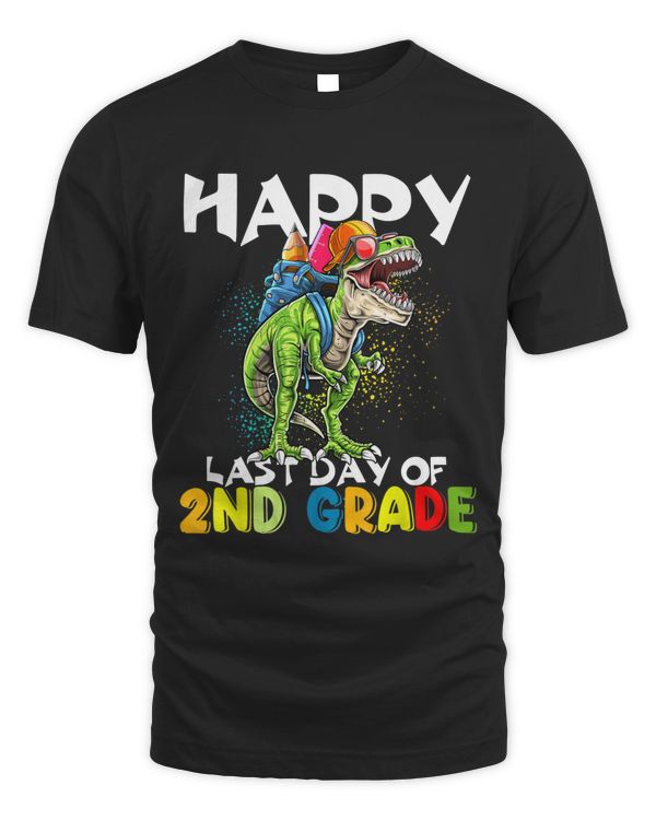 Happy Last Day Of School 2022 Funny 2nd Grade Dinosaur T-Rex