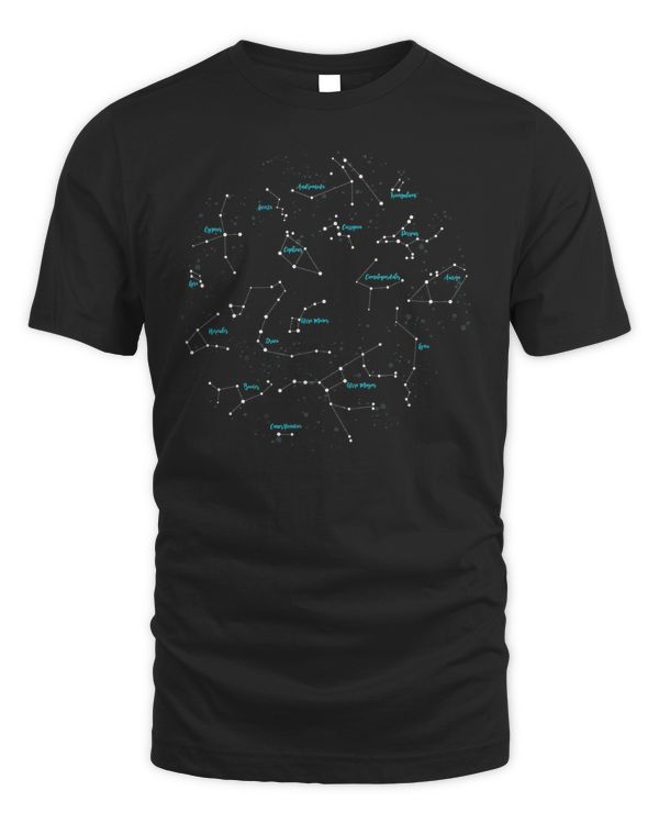 Astronomy T shirt Star Constellation Sky Map Tee