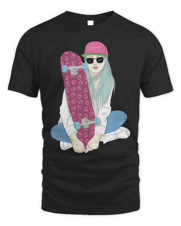 Girls Skate Skateboard Skateboarding Do A Kickflip Girl Long Sleeve T-Shirt