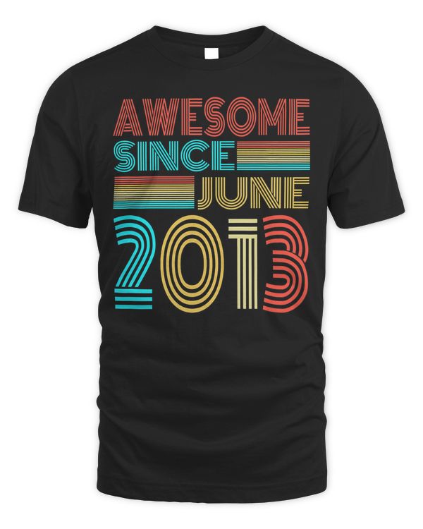 9th Birthday Awesome Since June 2013 9 Years Old Retro