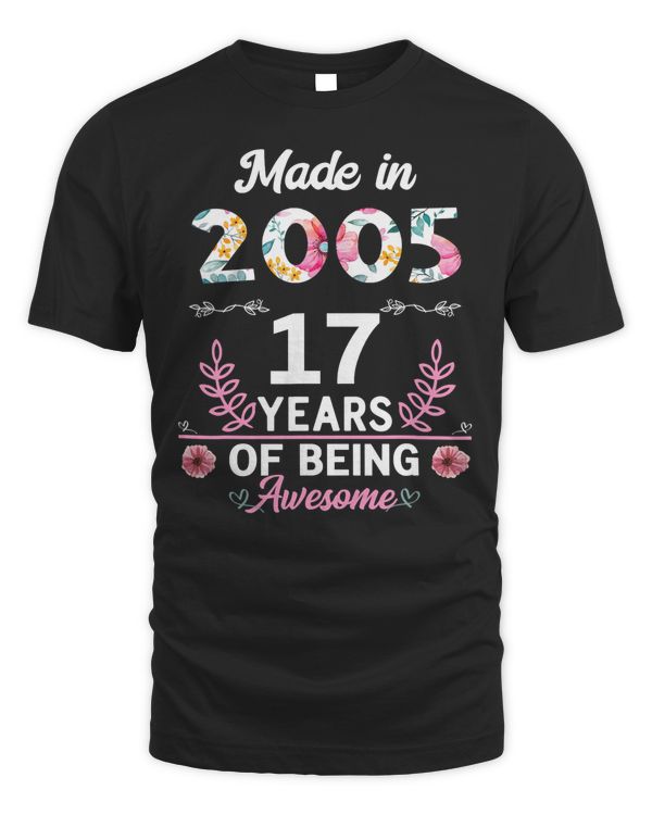 17 Years Old Gifts 17th Birthday Born in 2005 Women Girls