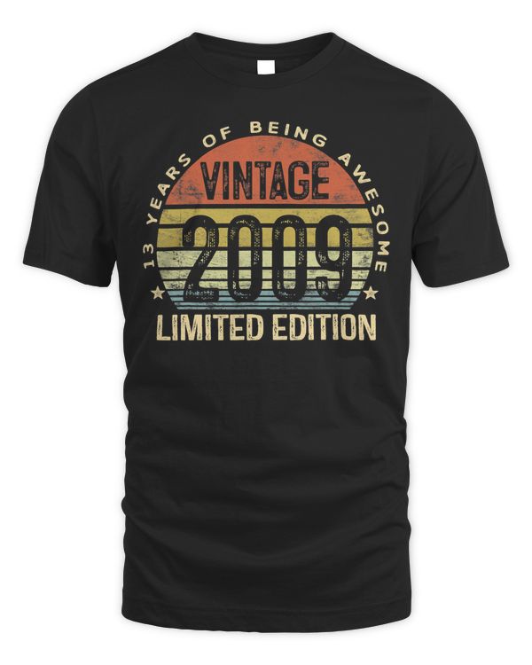 13th Birthday Gifts Vintage 2009 Limited Edition 13 Year Old T-Shirt