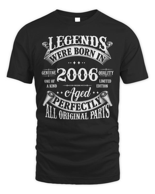 16th Birthday Tee Vintage Legends Born In 2006 16 Years Old T-Shirt