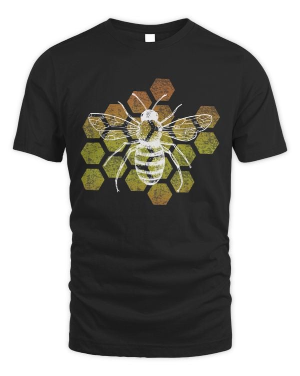 Beekeepers distressed honeycomb retro design T-Shirt