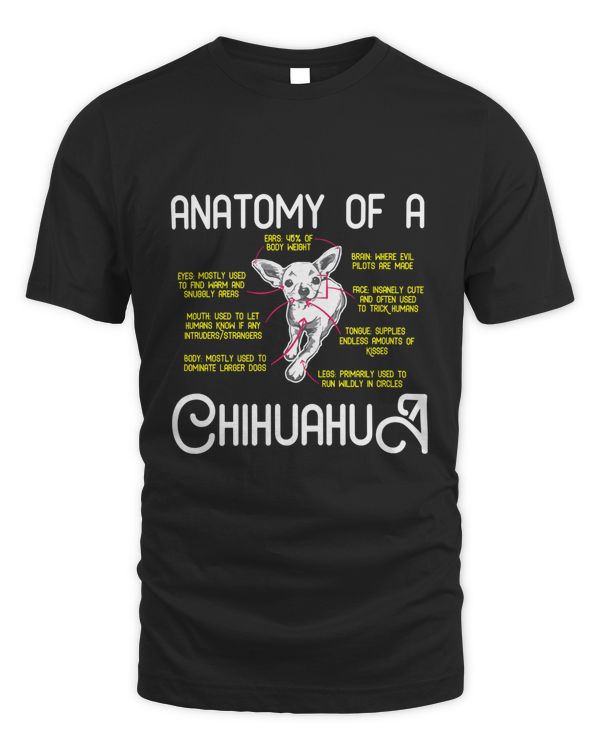 Anatomy Of Chihuahua Chihuahua Dog Puppy Funny Gifts For Chihuahua Dog Owners Pet Lovers Classic T-S