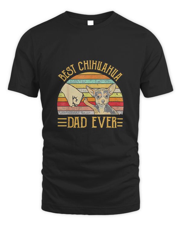 Best Chihuahua Dad Ever Retro Vintage Sunset Classic T-Shirt