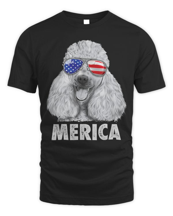 Poodle Dog 4th of July Merica Men Women American Flag Sunglasses 144