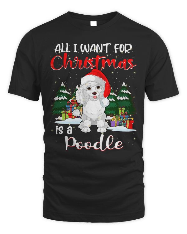 Poodle Dog All I want for Christmas is a Poodle Xmas Mery Christmas 171