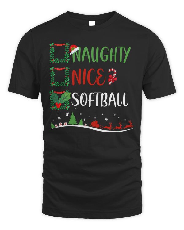 Softball Nice Naughty SOFTBALL Christmas Matching Santa Hat 14