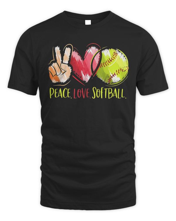 Softball Peace Love Softball Funny Costume For Softball Lovers 16