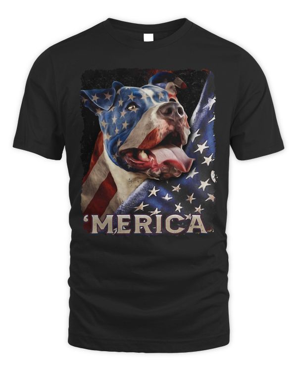 Pitbull Dog American Flag Pitbull Patriotic Dog 4th Of July Proud 148