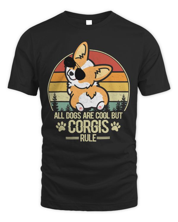 Corgi Dog All Dog Are Cool But Corgi Rule Vintage Retro 290 Welsh Corgi