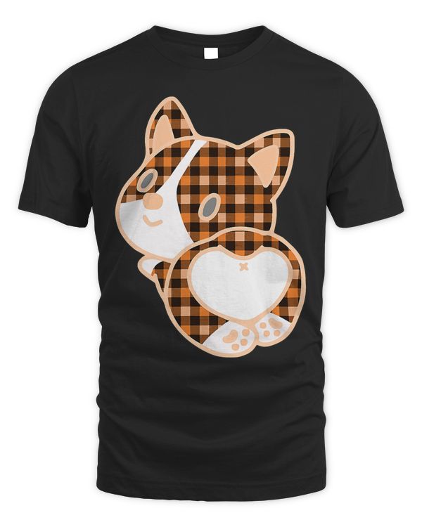 Corgi Dog Black Orange Plaid Corgi Butt Dog Breed Halloween Fall 152 Welsh Corgi