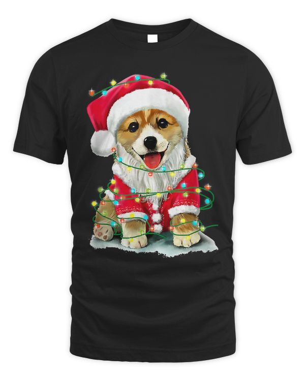 Corgi Dog Christmas Corgi lights Santa Men Women Boys Girls 338 Welsh Corgi