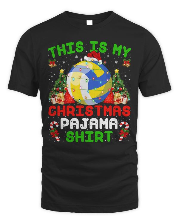 Volleyball Funny This Is My Christmas Pajama Volleyball Christmas 91
