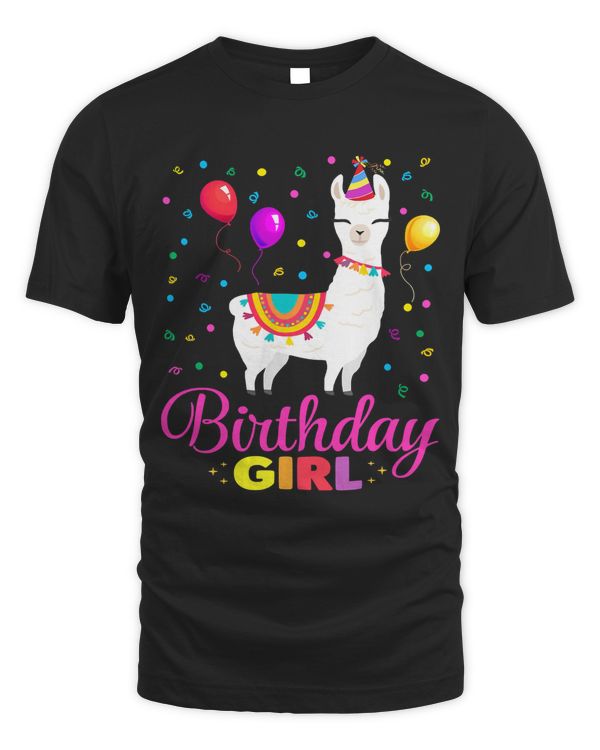 Cool Cute Alpaca Llama Cactus Girls Birthday Party Animal T-Shirt Copy
