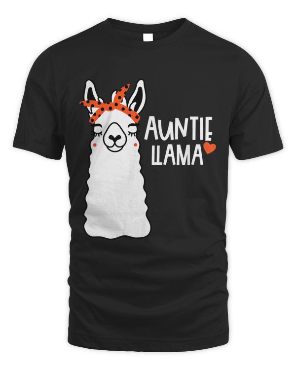 Cute Auntie Llama Funny Alpacas Llamas Lover Gift For Aunt T-Shirt