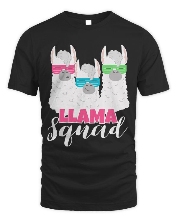 Cute Llama Squad Shirt Retro 80s Style Tshirt Gift T-Shirt