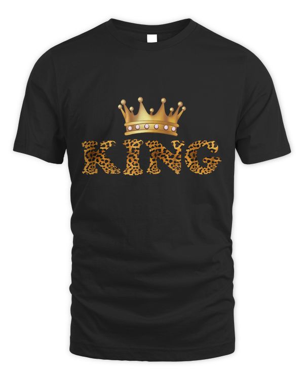 Cheetah Print King Queen Pajamas Couples Matching Tops Men Tank Top