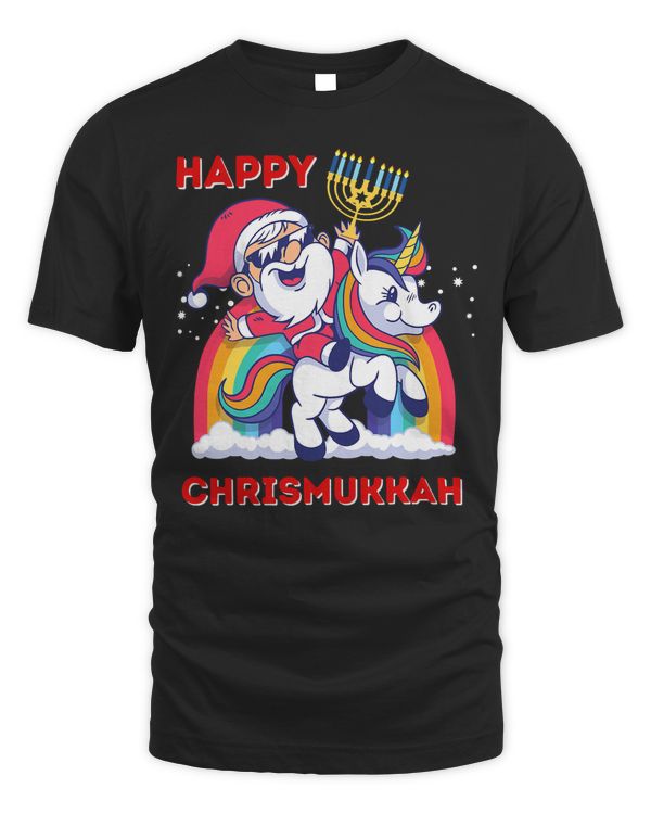 Unicorn Happy Christmukkah Hanukkah Santa Menorah Unicorn 253