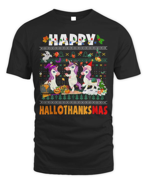 Unicorn Happy HalloThanksmas Unicorn Thanksgiving Christmas 160